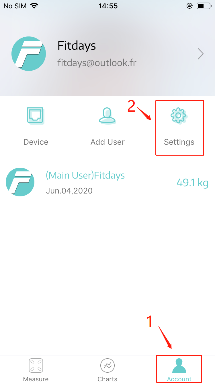 How do you connect your Silvergear scale to the Fitdays app